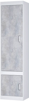 &quot;Паскаль&quot; шкаф закрытый (534х2100х402) белый/цемент светлый