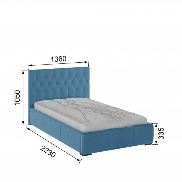 Октавия Кровать интерьерная 120 светло-голубой ромб, ортопед