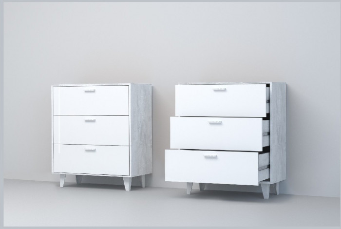 Эго Комод К-3 НГ (Камень Темный/Дуб Крафт Золотой)