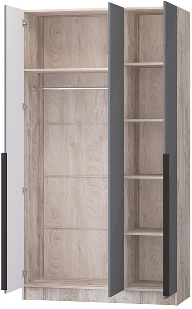 Шкаф Авис 1,2, Дуб эндгрейн/Графит