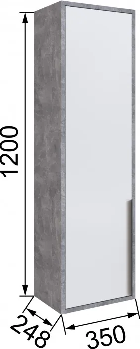 Малави Шкаф навесной закрытый МШЗ ателье светлое/белый глянец