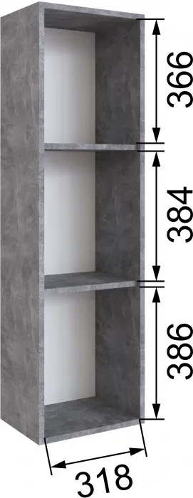 Малави Шкаф навесной закрытый МШЗ ателье светлое/белый глянец