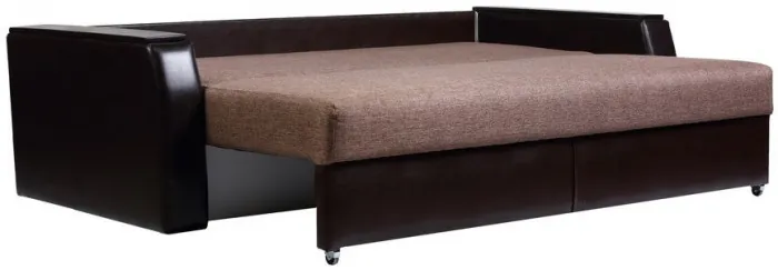 Диван-еврокнижка Атлант 150х195, рогожка/экокожа, коричневый