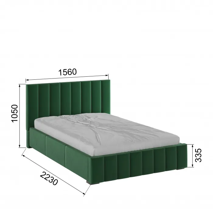 Нега Кровать интерьерная 140 изумруд, ортопед