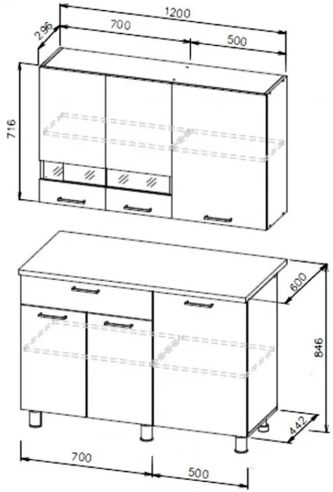 Кухня 1,2м "Айсбери" белый/сонома