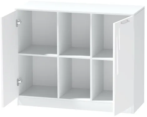 Комод №4 "Иннэс-7", Белый/Белый глянец