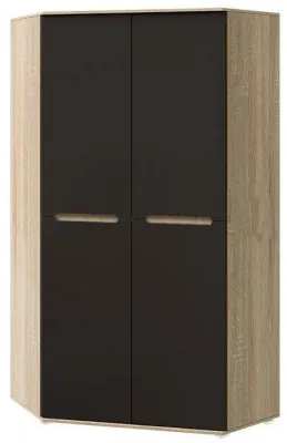 Ким Шкаф угловой универсальный (Дуб Сонома, Графит)