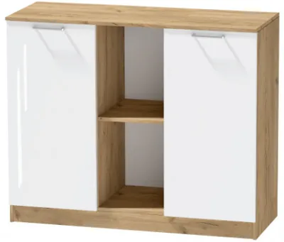 Комод №4 "Иннэс-7", Крафт золотой/Белый глянец