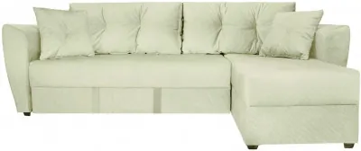 Диван-кровать угловой Амстердам Люкс, 160х200, еврокнижка, велюр, бежевый