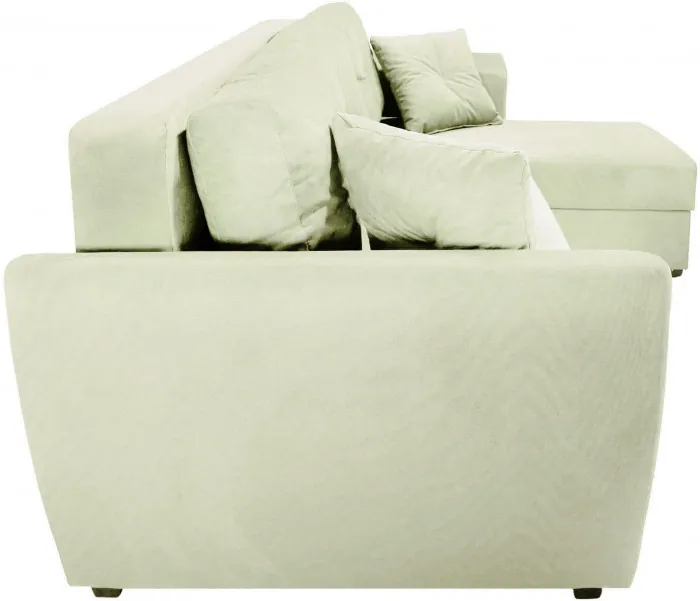 Диван-кровать угловой Амстердам Люкс, 160х200, еврокнижка, велюр, бежевый