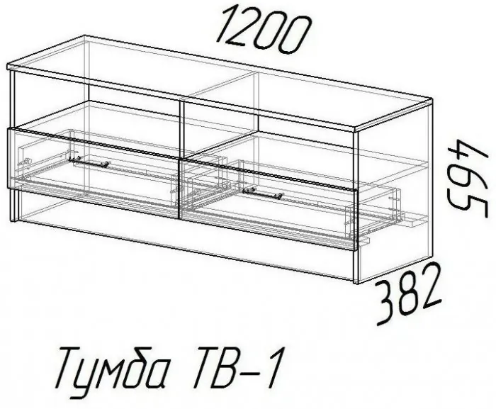 Тумба TV1 Эра, Венге/лоредо