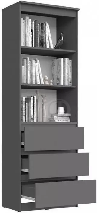 Челси Стеллаж (Белый глянец, Дуб Сонома)