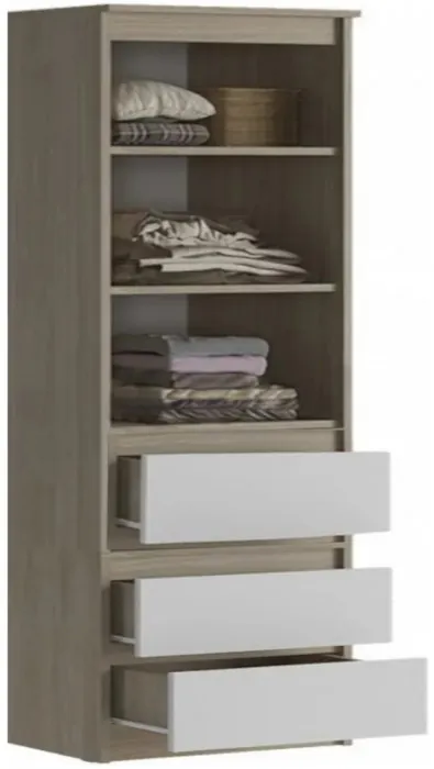 Челси Стеллаж (Белый глянец, Дуб Сонома)