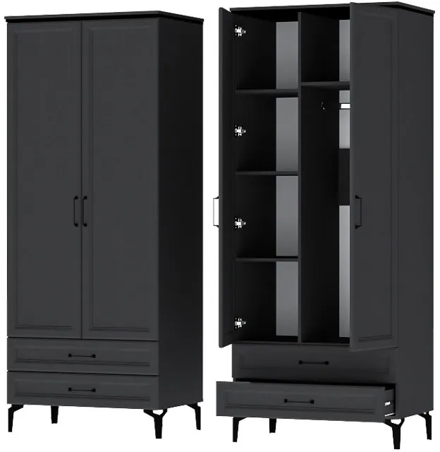 Модульная Гостиная Шарм, набор 1, Антрацит/Крафт золотой