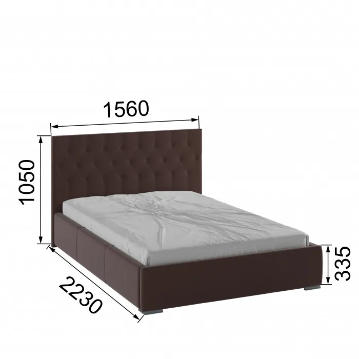 Октавия Кровать интерьерная 140 коричневый ромб, ортопед