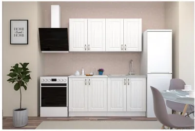 Кухня МДФ Прованс 1600 (Белый/Ясень патина)