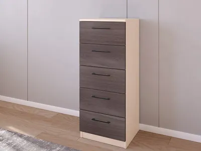 Комод 02/16 45х40х110 Дуб молочный/Дуб Шамони