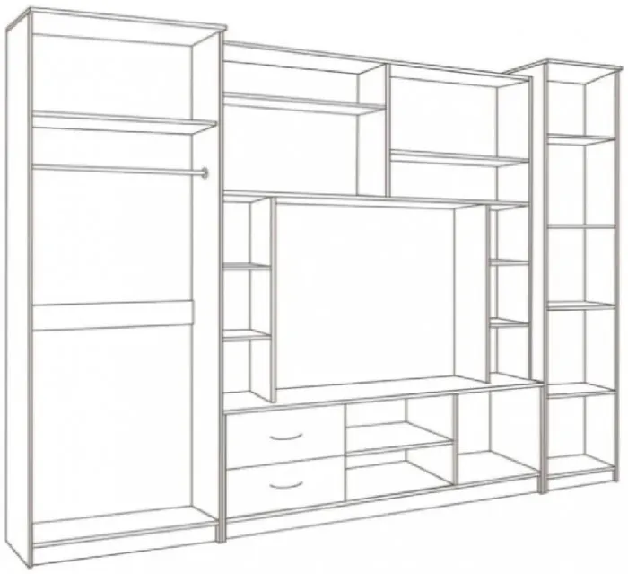 Гостиная Флора ЛДСП (Ясень шимо темный / светлый)