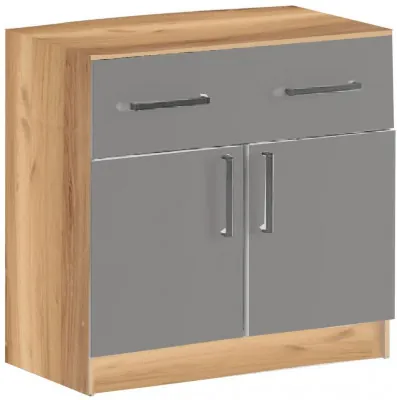 Бася Комод 1 ящик 2 двери (Дуб крафт/ Графит)