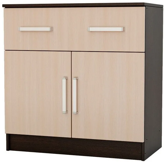 Бася Комод 1 ящик 2 двери (Дуб крафт/ Графит)