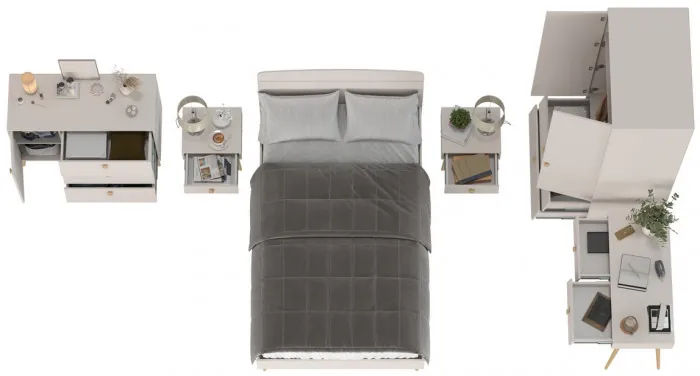 Афина Спальня 01-1200, цвет кашемир серый, сп.м. 1200х2000 мм., б/м, основание есть - фанера