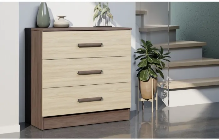 Адель Комод, вотан/Белый глянец