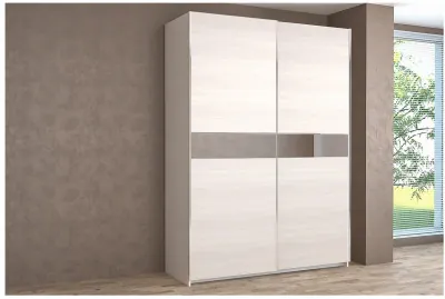 Шкаф-купе Иннэс-5 1400 Ф4/Ф4, Бодега белая