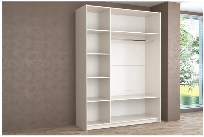 Шкаф-купе Иннэс-5 1400 Ф4/Ф4, Бодега белая