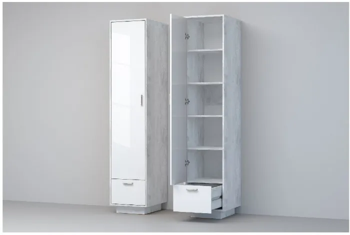 Эго Пенал П-1 ПД (Глянец Белый/Дуб Крафт Золотой)