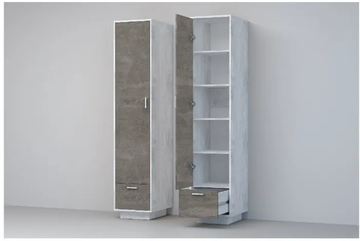 Эго Пенал П-1 ПД (Глянец Белый/Дуб Крафт Золотой)