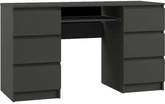 Челси Стол 6 ящиков (Белый глянец, Дуб Сонома)