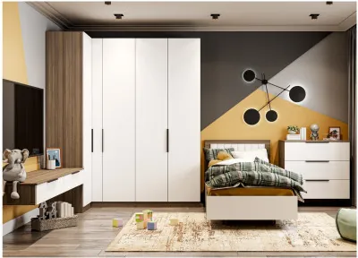 Модульная спальня Роза комп.4, Орех Франклин карамель/Белый софт