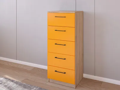 Комод 02/16 45х40х110 Сонома/Оранжевый
