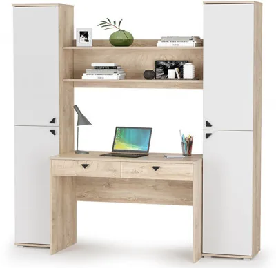 КР100 Бостон № 39, цвет дуб эндгрейн элегантный/фасады МДФ милк рикамо софт, 13.154+12.69+09.132+13.154, ШхГхВ 192,4х57,2х194,4 см.