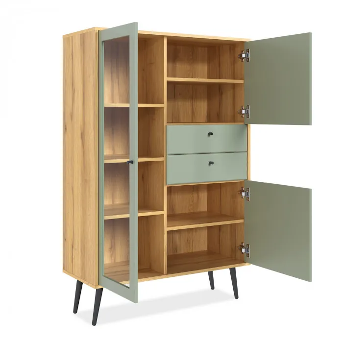 Шкаф низкий (1 стеклодверь)  Вега Саксония