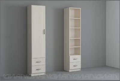 Колибри Пенал створка/ящики, рамка, Бодега белая/Сандал светлый