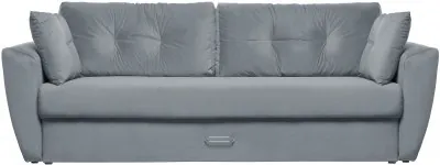 Диван-еврокнижка Амстердам Люкс, 150х195, пружинный блок, велюр серый