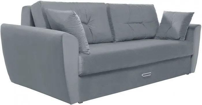 Диван-еврокнижка Амстердам Люкс, 150х195, пружинный блок, велюр серый