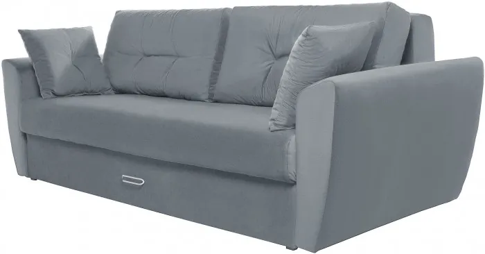 Диван-еврокнижка Амстердам Люкс, 150х195, пружинный блок, велюр серый