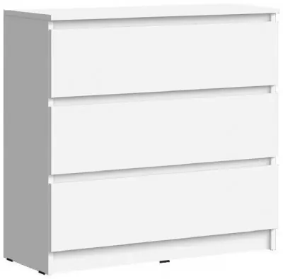 Челси Комод 800 (3 ящика) (Белый глянец, Белый)