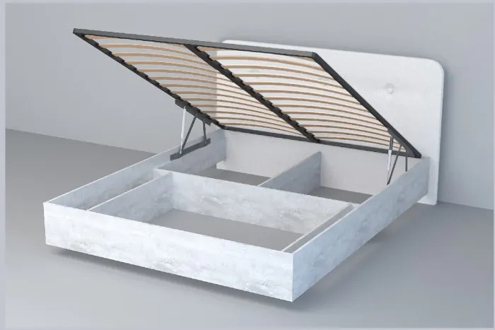 Кровать 1,4 арт.031 (Пуговицы) ПМ. (Дуб Крафт Золотой/Стальной Серый)