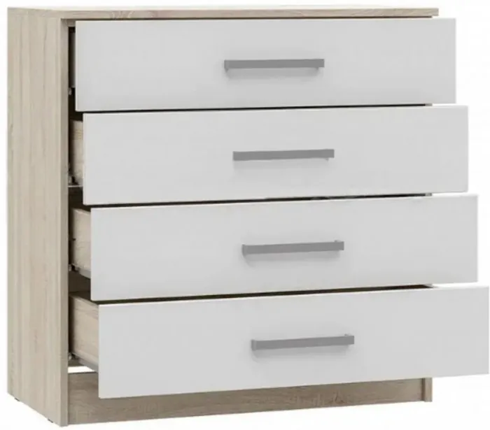 Мартина Комод 800 (Дуб Сонома / белый глянец)