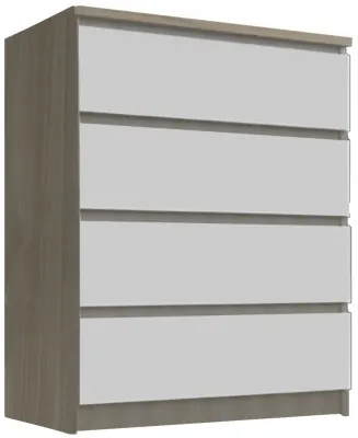 Челси Комод 800 (4 ящика) (Белый глянец, Дуб Сонома)