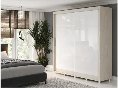 Шкаф-купе Комфорт 12 Прайм EDITION 2,0 (Камень шёлковый / Белое стекло)