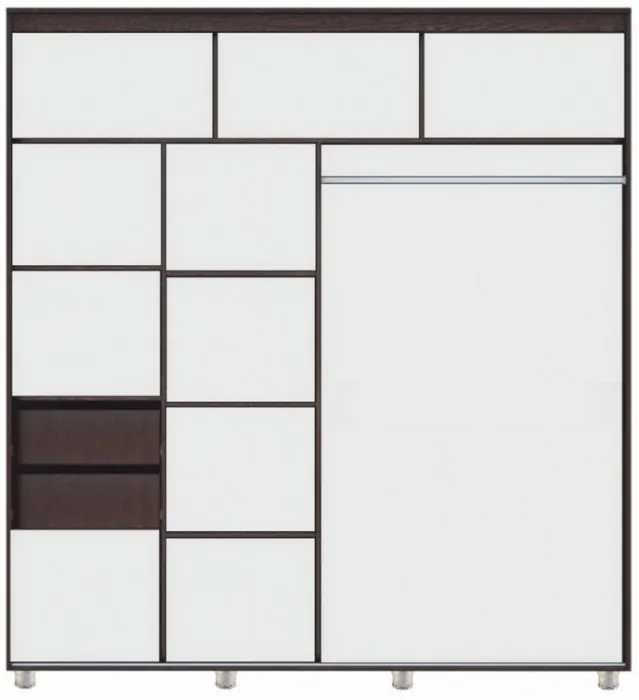 Шкаф-купе Комфорт 12 Прайм EDITION 2,0 (Камень шёлковый / Белое стекло)