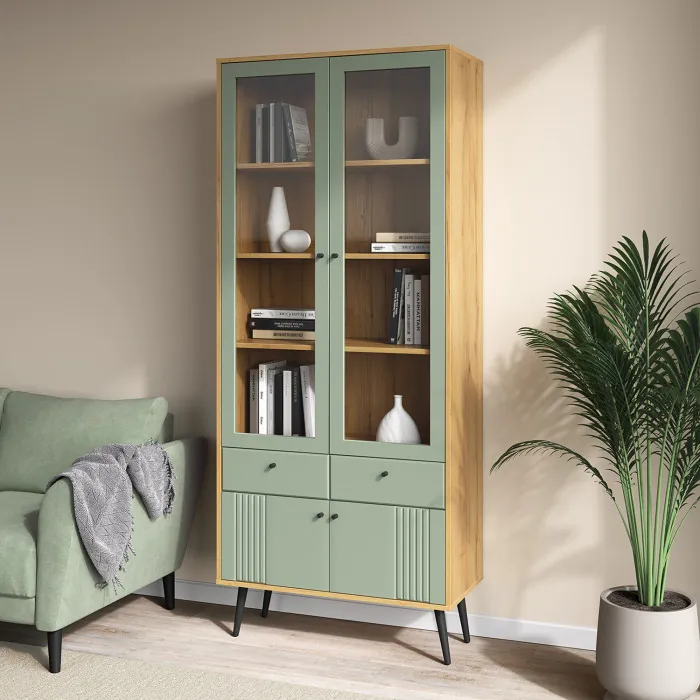 Шкаф-витрина 2-х дверная Вега Саксония