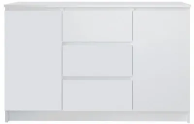 Челси Комод 1200 (2 двери 3 ящика) (Белый глянец, Белый)