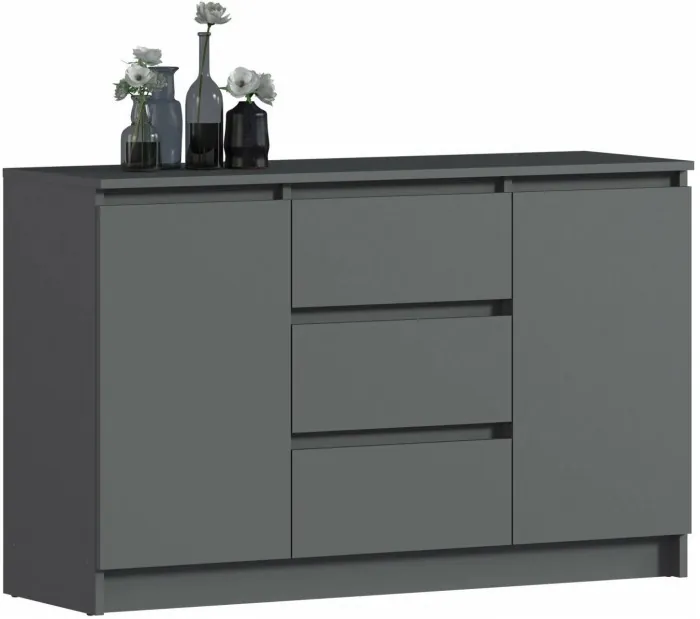 Челси Комод 1200 (2 двери 3 ящика) (Белый глянец, Белый)