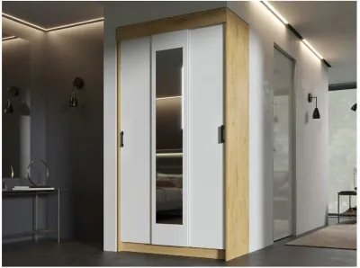 Эко Шкаф-купе, Вотан/Белый гладкий