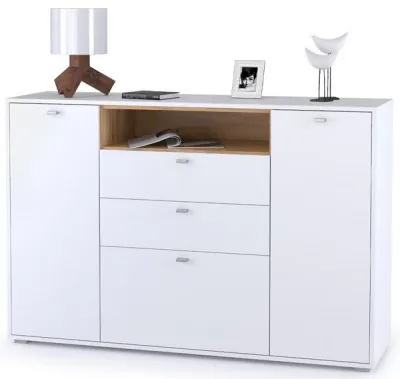 Бэль 10.95 Комод, цвет дуб крафт золотой/белый премиум, ШхГхВ 149,2х43х99,4 см.